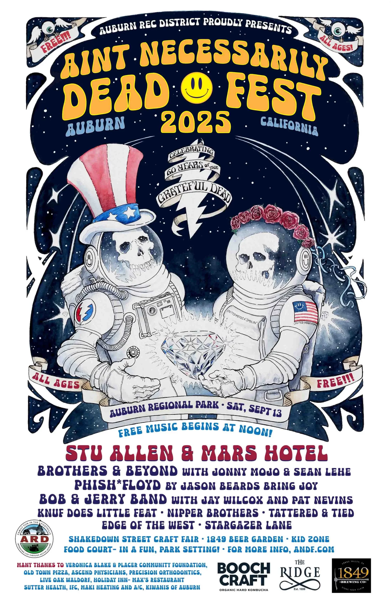 Auburn, CA Aint Necessarily Dead Fest 2025 featuring Stu Allen and Mars Hotel and more.